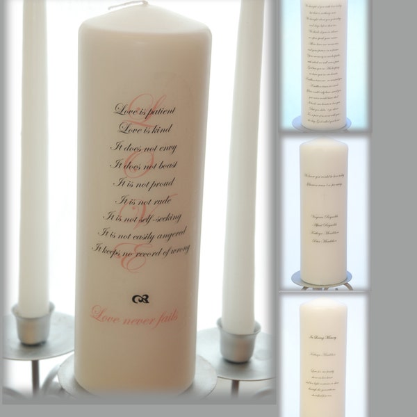 Unity Candle With Scripture - Etsy