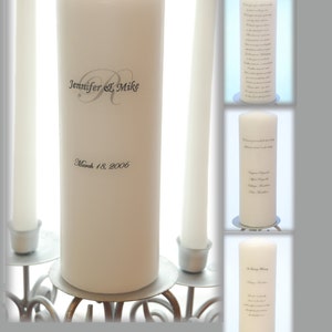 Personalized Unity Candle Set with Monogram and Memorial Candle, wedding candles,  wedding memorial candle