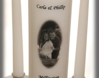 Personalized Unity Candle Set With Your Picture, wedding candles, weddings, wedding decorations
