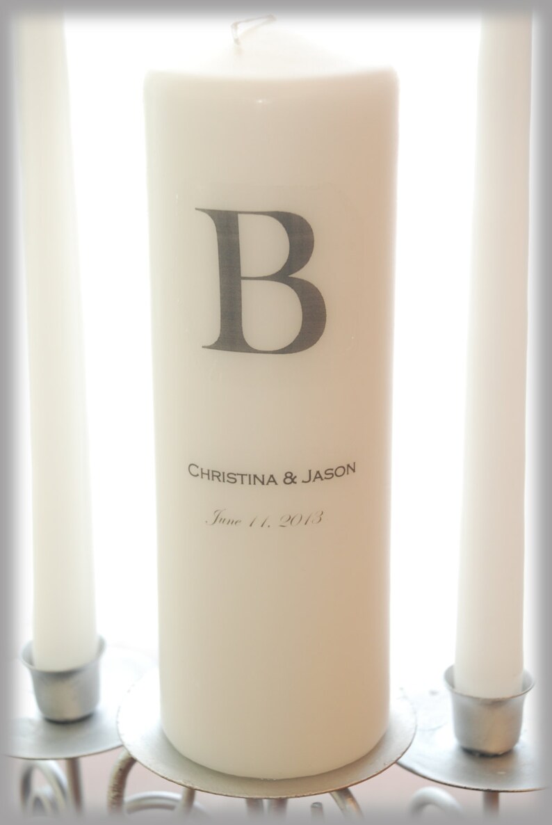 Personalized Unity Candle SET With Monogram I Wedding Candles Etsy