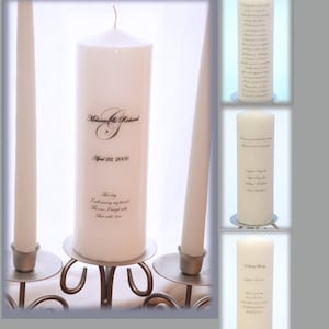 Personalized Unity Candle Set with Monogram and Memorial Candle, wedding candles,  wedding memorial candle