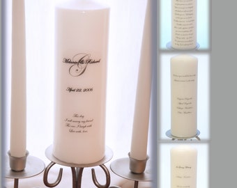 Personalized Unity Candle Set with Monogram and Memorial Candle, wedding candles,  wedding memorial candle