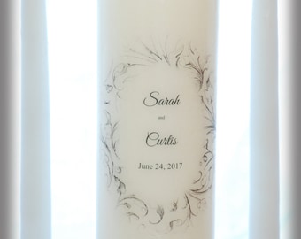 Unity Candle Set, personalized, wedding candles, weddings, wedding decorations, flower border