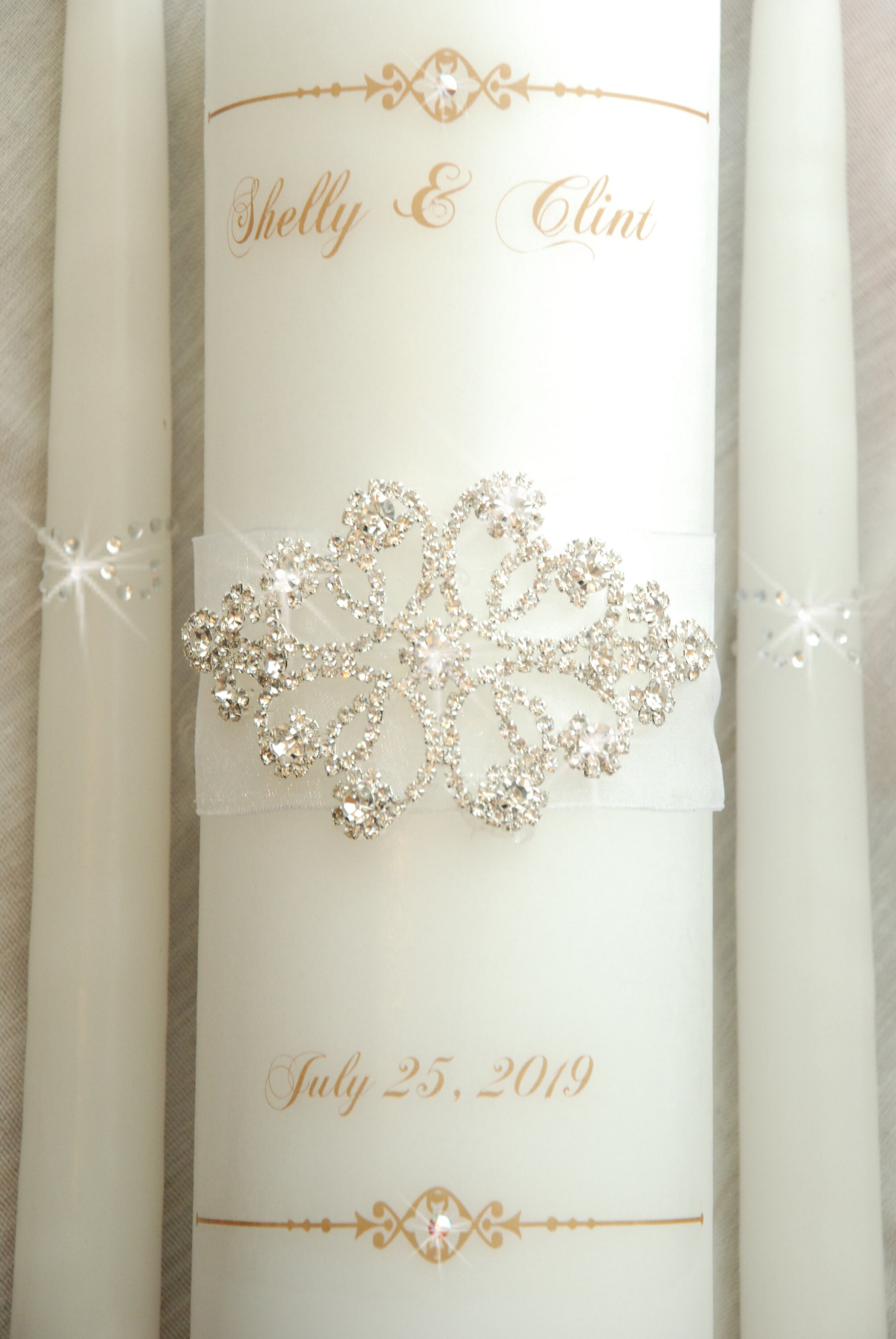 Personalized Unity Candle Bling Set With Crystal Rhinestone Etsy UK