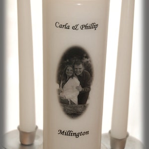 Personalized Unity Candle Set With Your Picture I Wedding Candles I Wedding Decorations I Custom Unity Candle image 3