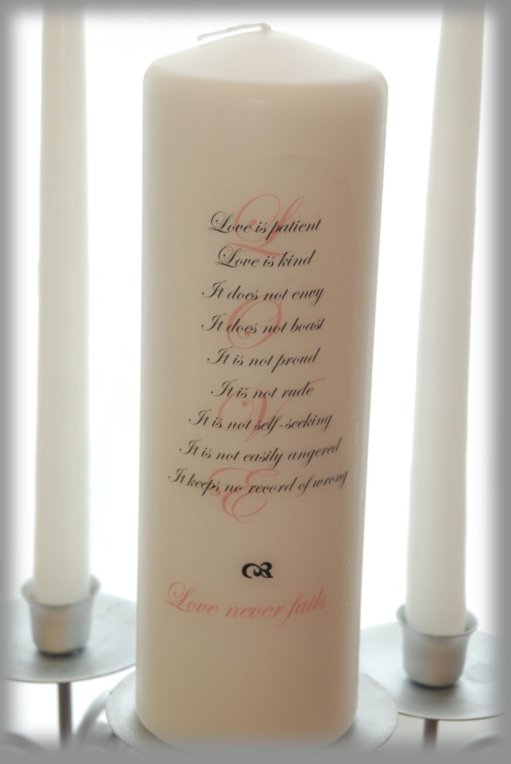Personalized Unity Candle Set with Love Scripture and Memorial Etsy
