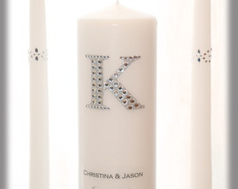 BLING Personalized Unity Candle Set with Monogram, wedding candles, weddings, wedding decorations