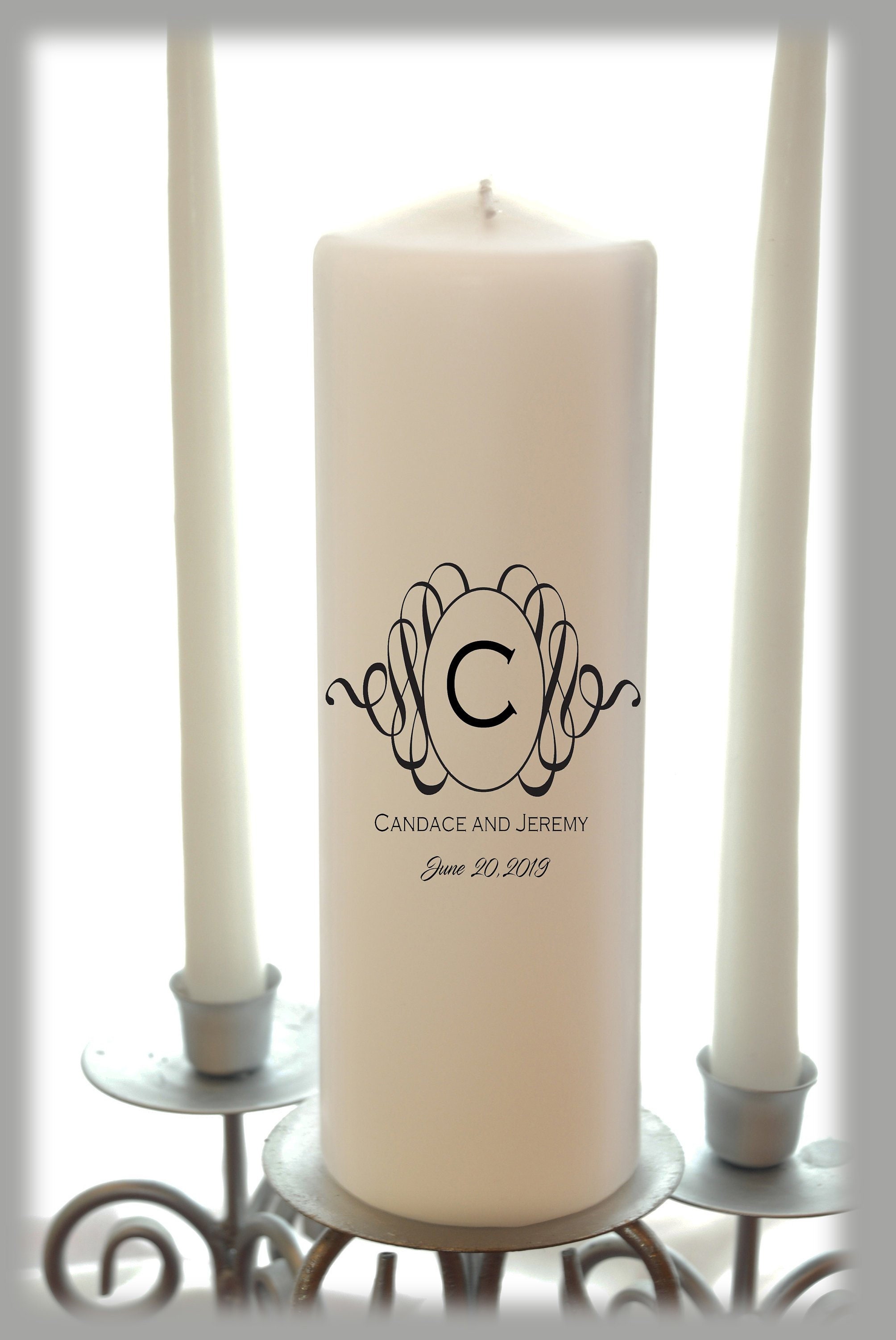 Personalized Monogram Unity Candle SET, Wedding Candle, Weddings ...
