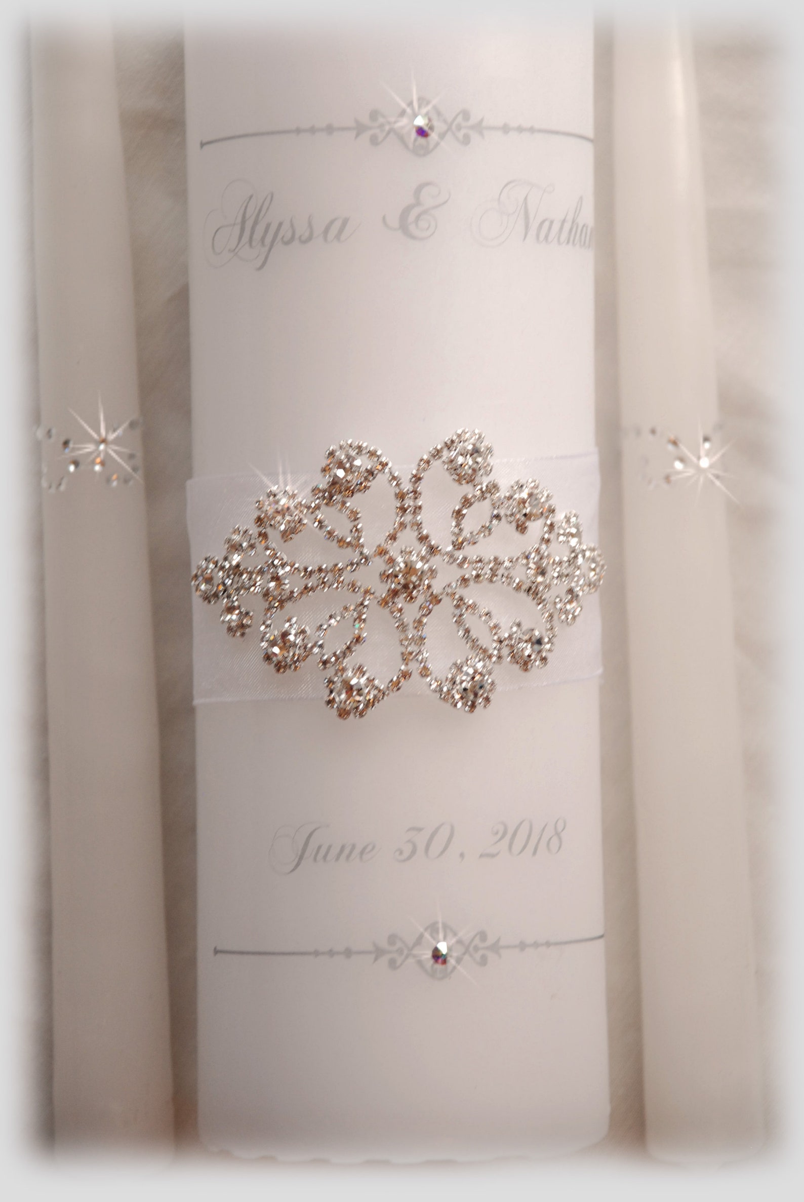 Personalized Unity Candle Bling Set With Crystal Rhinestone Etsy