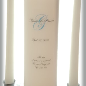 Personalized Unity Candle with Monogram, wedding candles, weddings, wedding decorations image 1