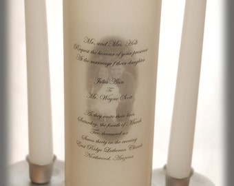 Personalized Unity Candle With Your Picture And Invitation Wording, wedding candles, weddings, wedding decorations