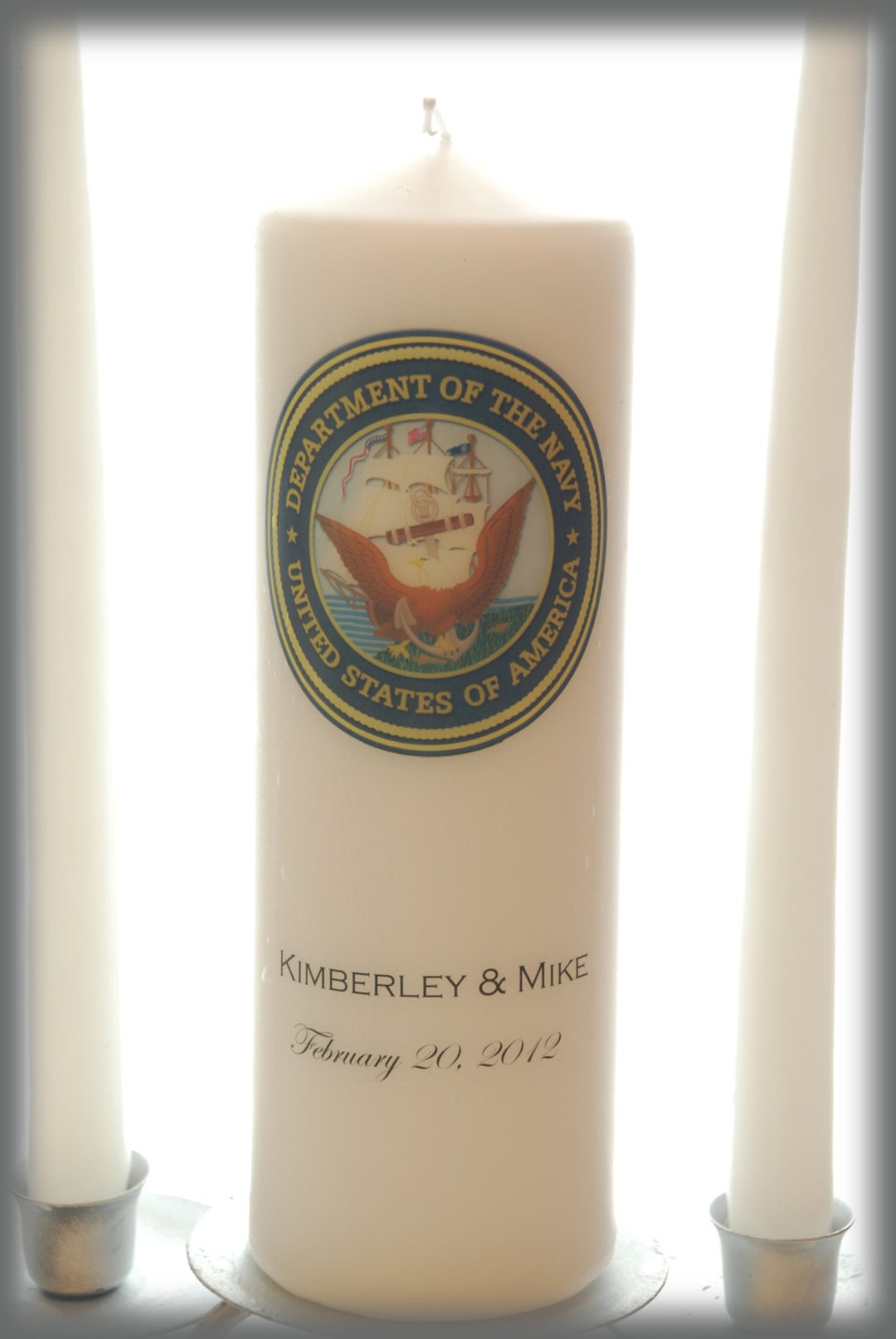 Personalized Navy Military Unity Candle SET, Wedding Candles, Weddings ...