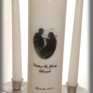 Personalized Unity Candle Set With Your Picture I Wedding Candles I Wedding Decorations I Custom Unity Candle image 2