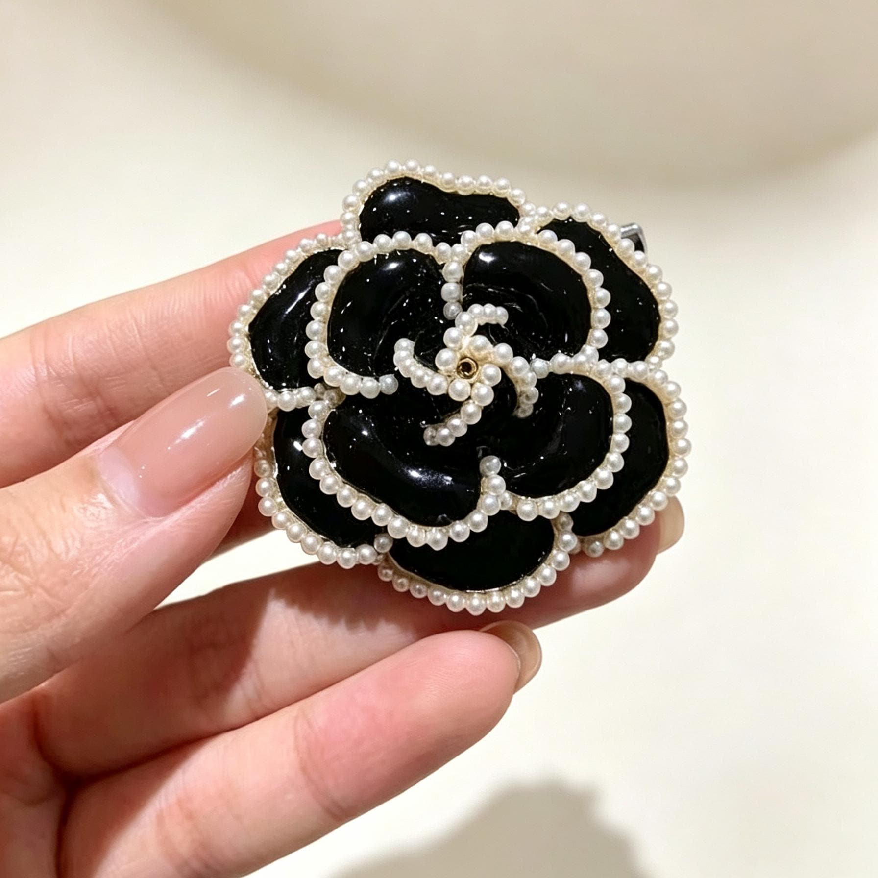 Chanel Black Brooch - Etsy
