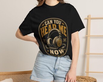 Retro Headphones T-Shirt, Vintage Audio Recording Tee, Sound Engineer Gift