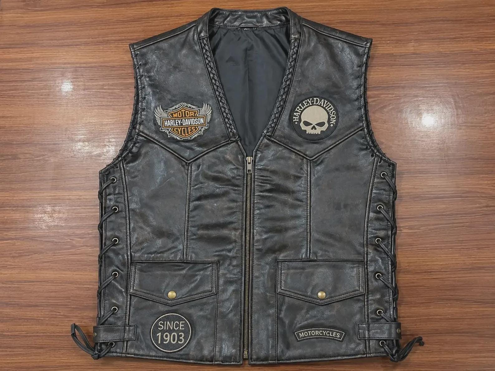 Harley Davidson Vest - Etsy Canada