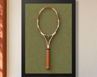 Racket Olive Tennis Wall Art | Framed or Unframed Print | Nidves Editions
