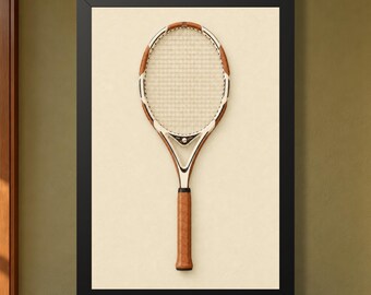 Racket Cream Tennis Wall Art | Framed or Unframed Print | Nidves Editions
