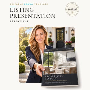 Listing Presentation Canva Template Essentials | Real Estate Seller Consultation | Home Seller Packet | Seller Roadmap (Portico)