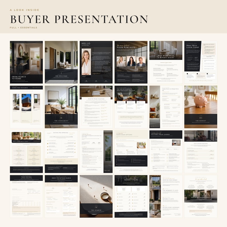 Real Estate Listing + Buyer Presentation Canva Template Bundle | Seller ...