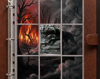 Houndoom 66 Extended Art Pokemon Binder Page | Shrouded Fable 9 Pocket Binder & Frame Display | Printable Card Art Digital Download Poster