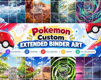 Pokemon Custom Extended Binder Art | Pokemon Custom Binder Pages | 9 Pocket Extended Binder Art | Custom Extended TCG Art | Special Art Rare