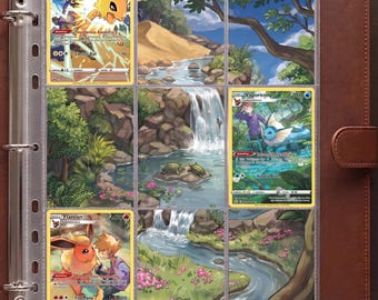 Eevolutions TG04 Extended Art Pokemon Binder Page | Brilliant Stars 9 Pocket Binder & Frame Display | Printable Card Art Home Decor Poster