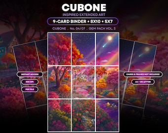 Cubone 407/07 Extended Art Print | Gem Pack Volume 3 Binder Display (Digital Download) | Pokemon TCG Binder Art | Pokemon Gift