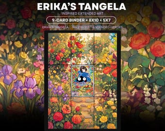 Erika's Tangela 218 Extended Art Pokemon Binder Page | Ascended Heroes 9 Pocket Binder & Frame Display | Printable Card Art Home Decor