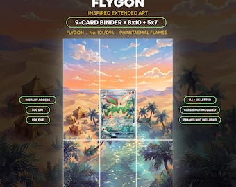 Flygon 101/094 Extended Art Print | Phantasmal Flames Binder Display | Digital Download | 9 Pocket Binder Page