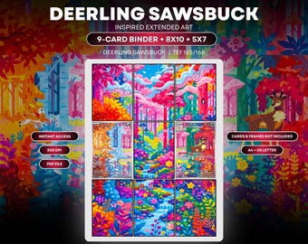 Deerling & Sawsbuck Inspired Extended Art | 9 Pocket Binder Page | Pokemon Binder Display | Extended Binder | Pokemon TCG Divider