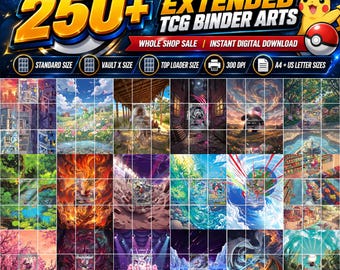 250+ Pokemon Extended Art Binder Pages Bundle | Printable Binder Cover Set | Digital Trading Card Album Art | Pokemon TCG Binder Bundle