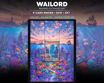 Wailord 162/159 Inspired Extended Art | 9 Pocket Binder Page | Printable Trading Card Insert | Pokemon TCG Divider | Gift for Collectors