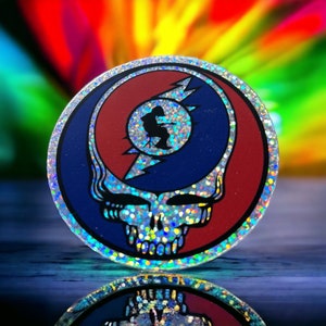 Glitter Stealie Mikey Stickers WSMFP!!  3”circle vinyl slaps..FREE SHIPPING!!!