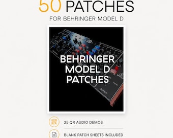 50 Synth Patches for Behringer Model D – Printable A4 PDF Patch Book