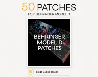 Behringer Model D PDF Patch Book, 50 Synth Patches & Presets + Blank Sheets