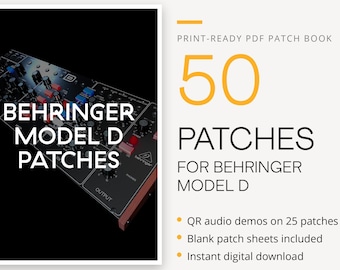 Behringer Model D PDF Patch Book, 50 Synth Patches & Presets + Blank Sheets