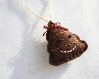 Christmas Poo Ornament- Handmade Felt Ornament, Christmas Decoration, Cute Poo Ornement, Poop, Turd, Hanging Ornament