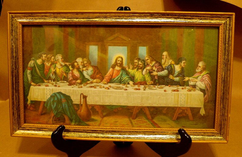 Vintage Zabateri Last Supper Framed Print 950's Etsy