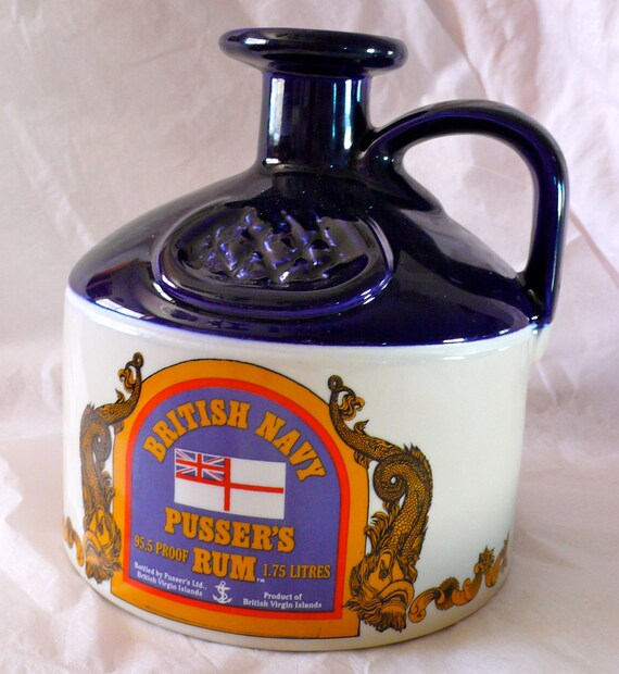 Vintage Pusser's Rum British Navy Jug Decanter Empty Etsy