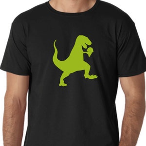 T-Rex Dinosaur Easting Ice Cream Funny Custom T Shirt