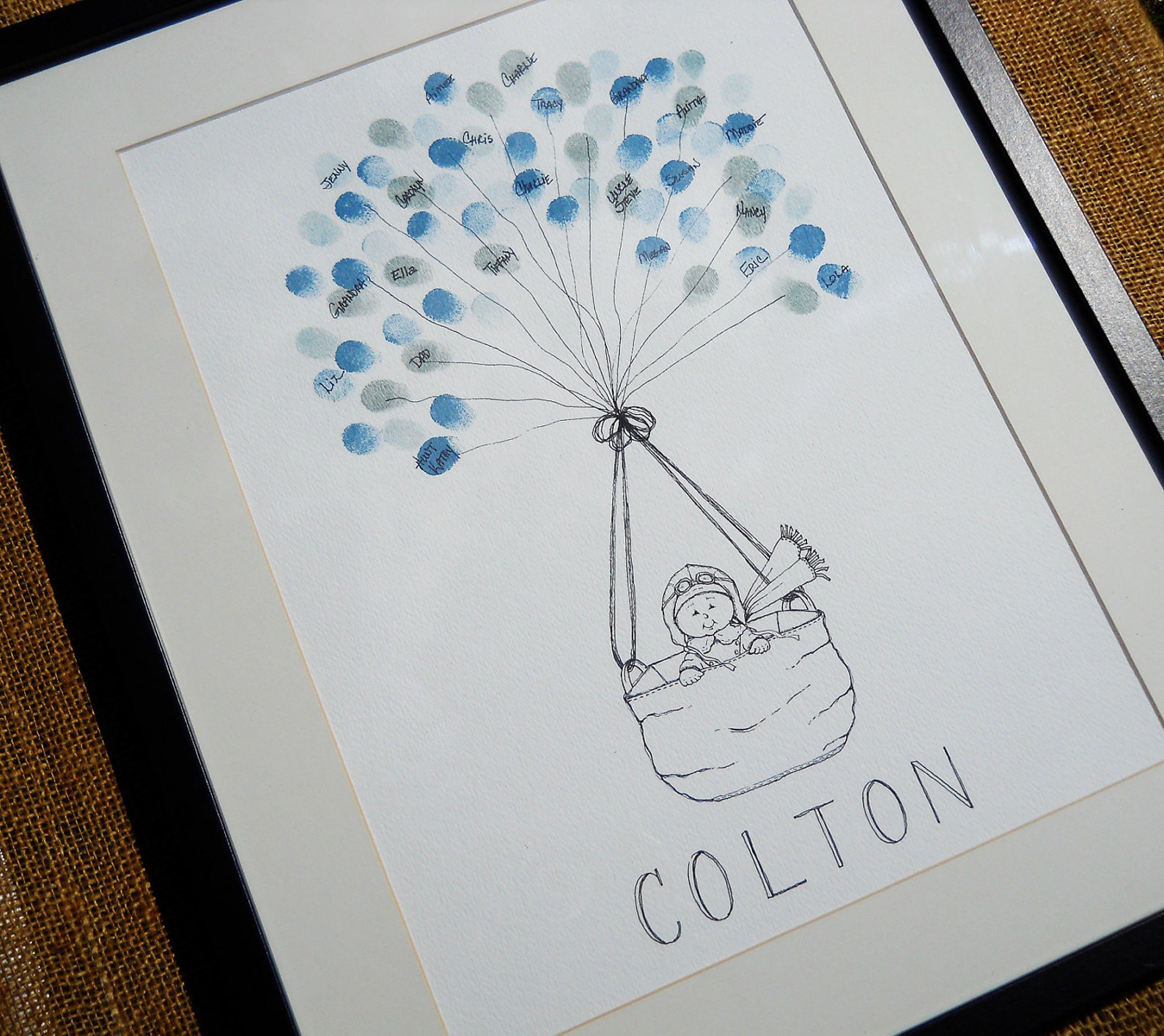 Baby Boy Baby Shower Thumbprint Guest Book Great gift for Etsy