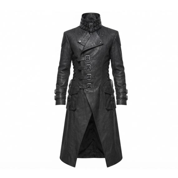 Gothic Costume for Halloween | Unisex Premium Leather Gothic Outfit | Dark Gothic Cosplay Costume | Custom Color Handmade Costume - Coat