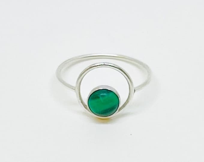 Featured listing image: Sterling Silver Malachite Orbit Ring
