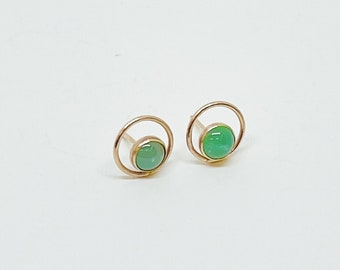 Chrysoprase Orbit Studs