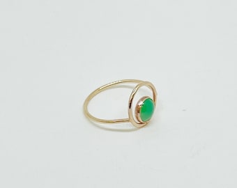 Chrysoprase Orbit Ring