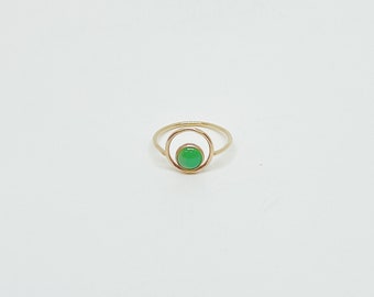 Chrysoprase Orbit Ring