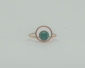 Gold Malachite Orbit Ring