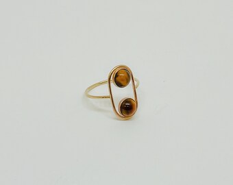 Tiger's Eye Duplex Ring