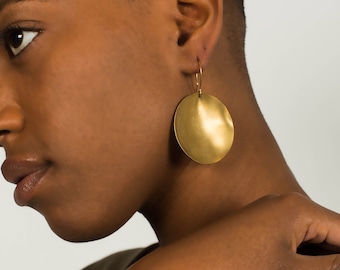 Brass Crater Earrings
